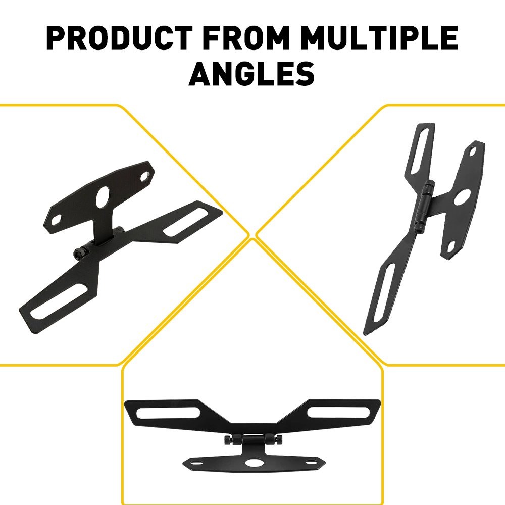 Adjustable Motorcycle License Folding Plate Holder Rear Tail Light Bracket Mount