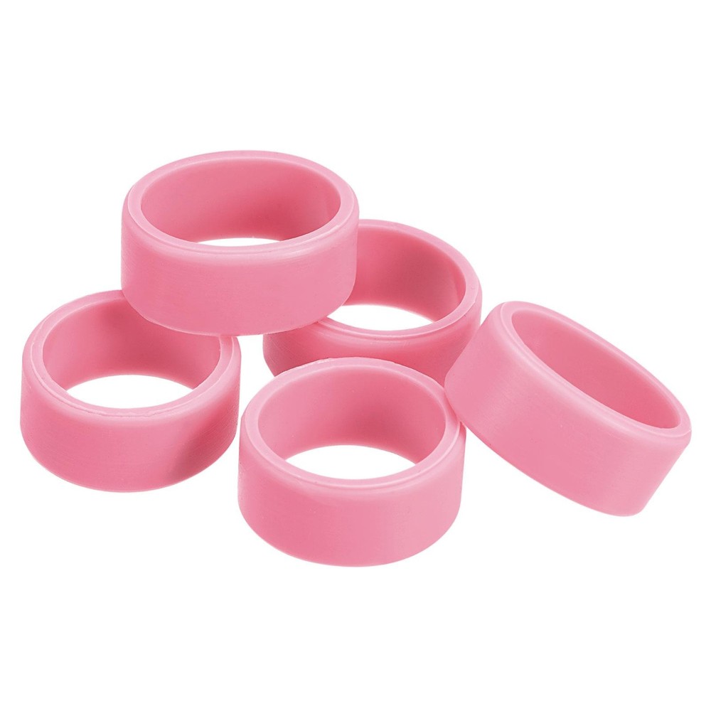 Silicone rubber non-slip bands 1 inch pink 5pcs