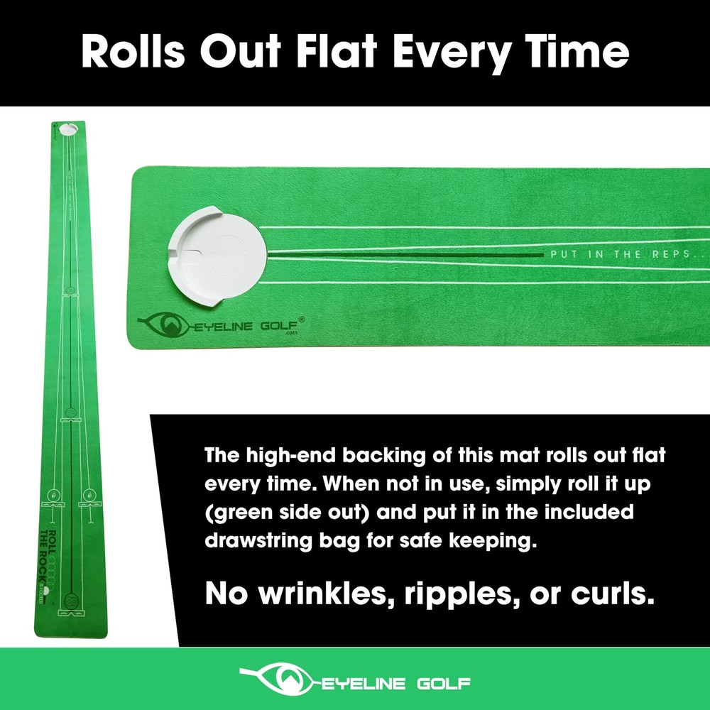 EyeLine Golf - Roll The Rock Putting Mat Have Fun Perfecting Stroke, Alignment