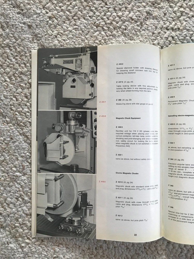 Blohm 818 Surface Grinding Machine Sales Catalog, Made in Germany