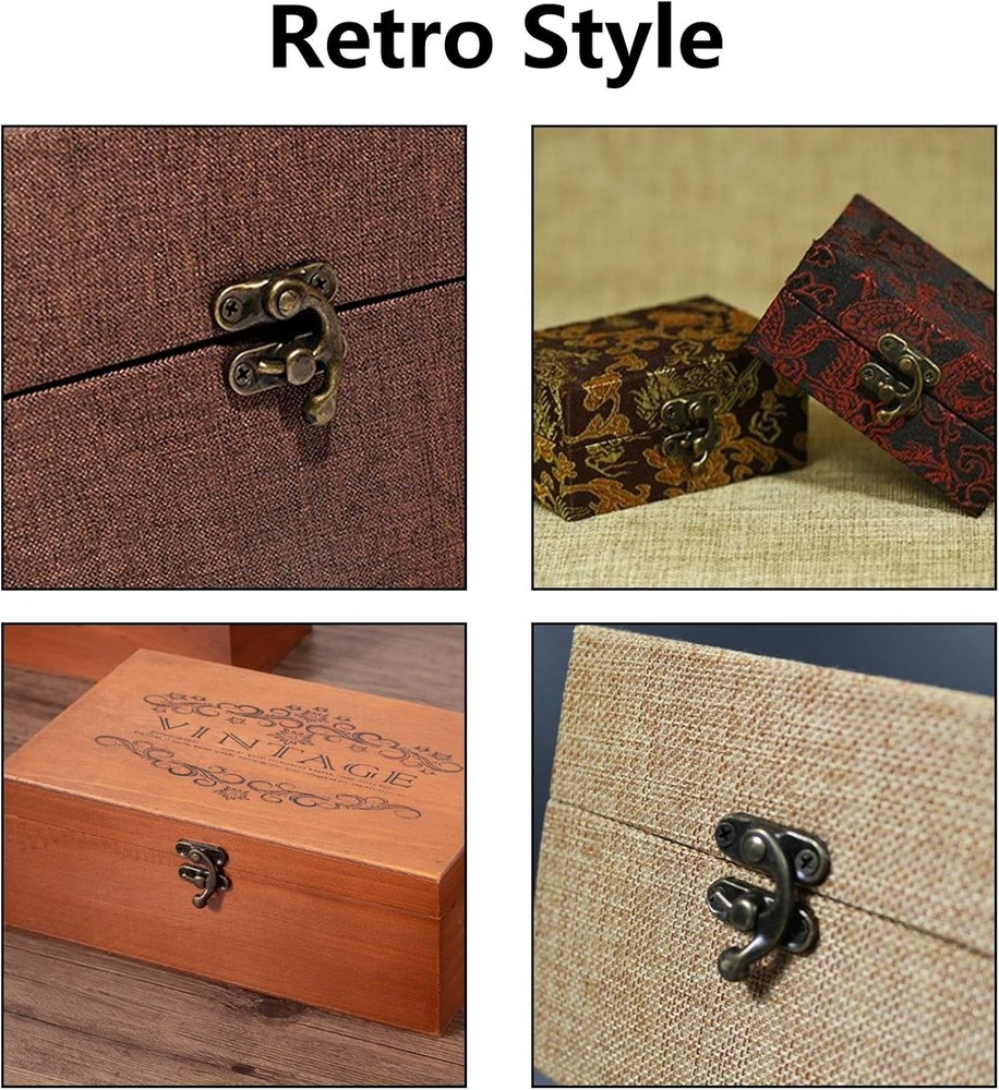 5pcs Vintage Bronze Clasp Locks for Wooden Boxes - Elegant Security Solution