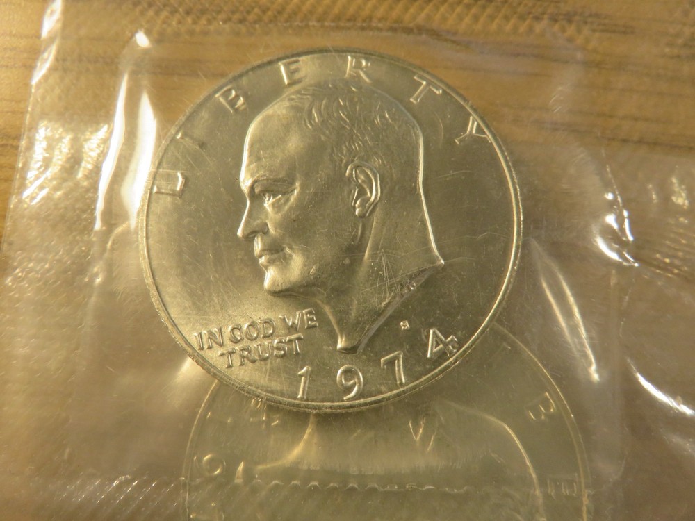 1974 Ike Silver Dollars 40% Silver all unc.