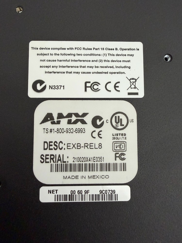 AMX EXB-REL8 ICSLan 8 Channel Relay Interface FG2100-20