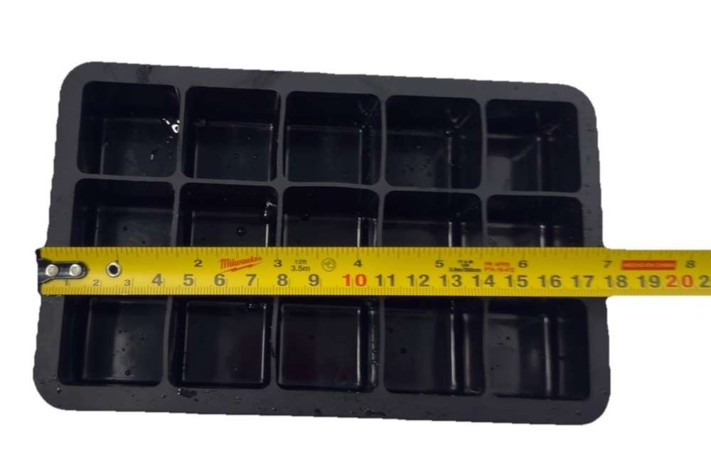 Silicone Ice Cube Trays 2 Pack Black Large Square Molds With Lids