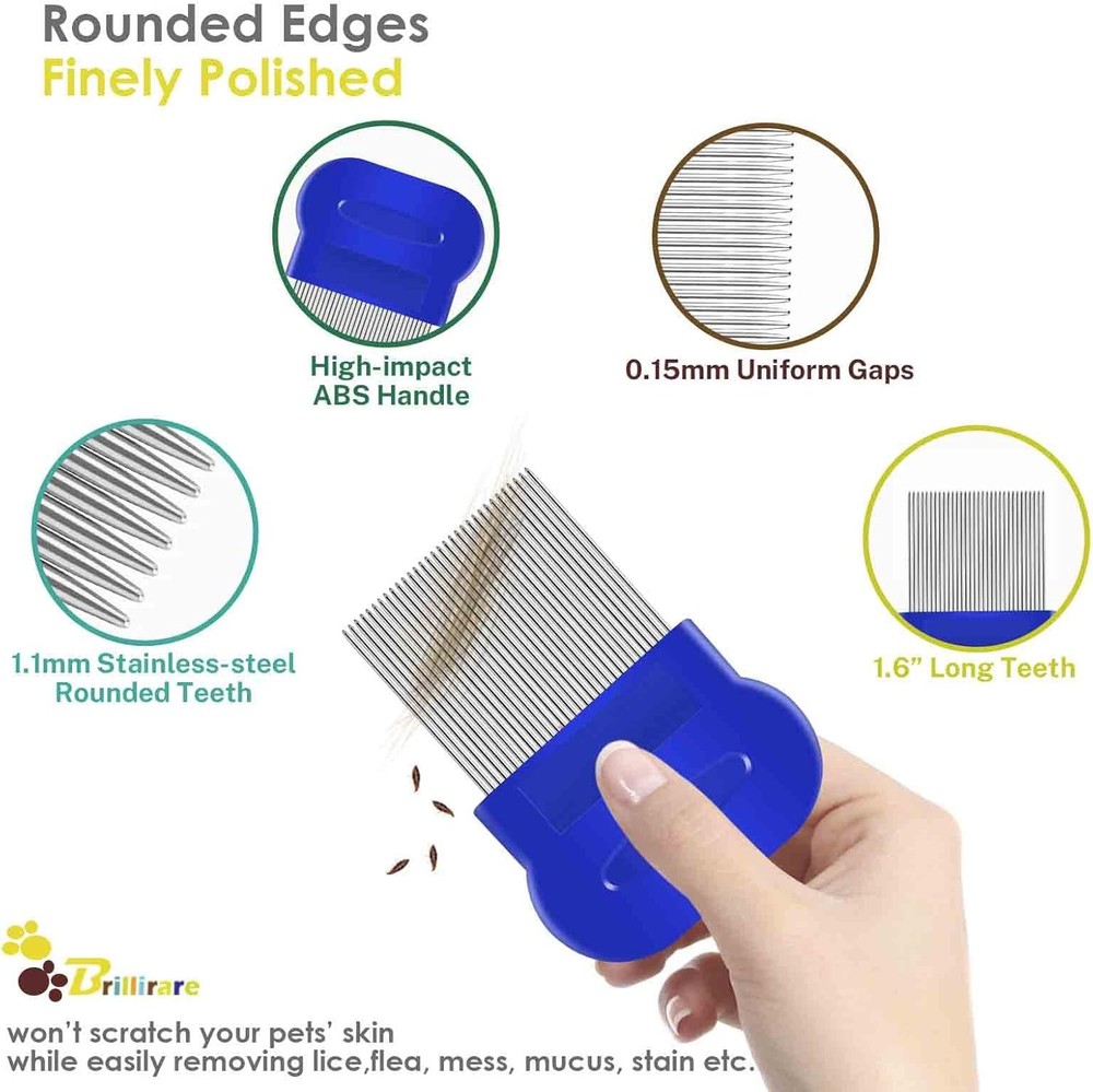 Flea Lice Comb Stainless Steel Grooming Combs