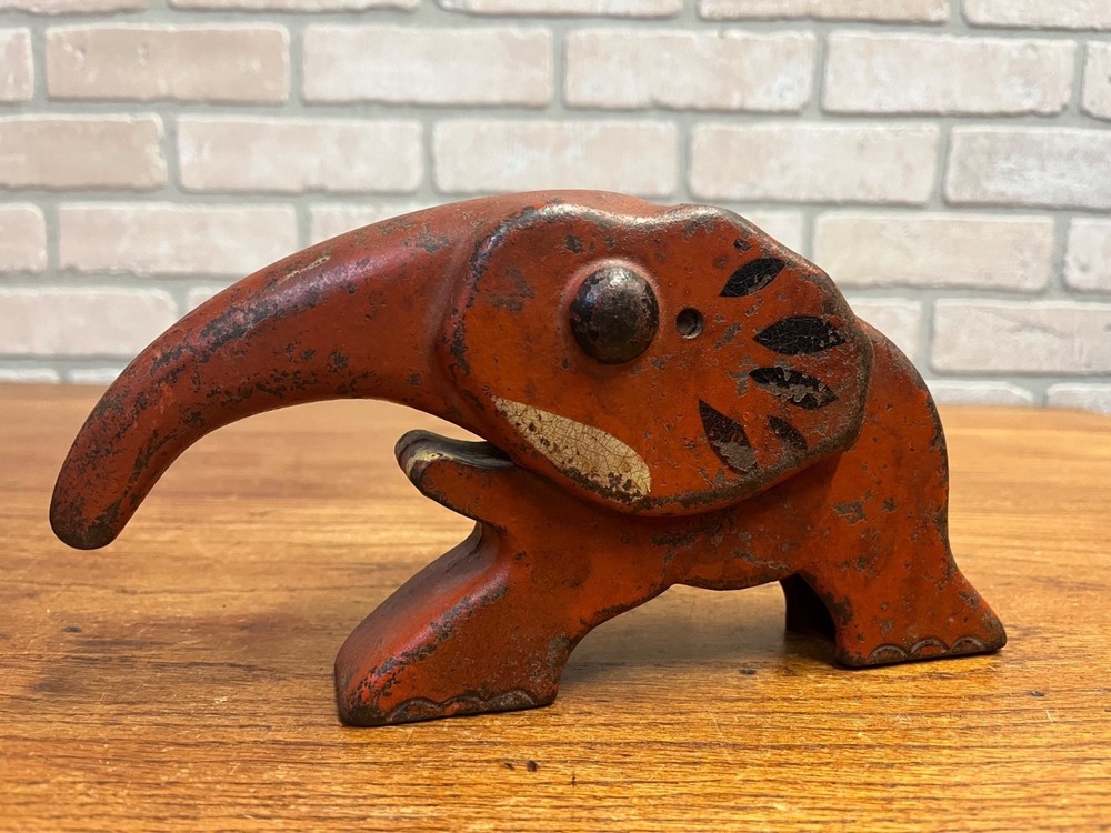 Vintage Vindex Red Cast Iron Elephant Nutcracker Original Paint