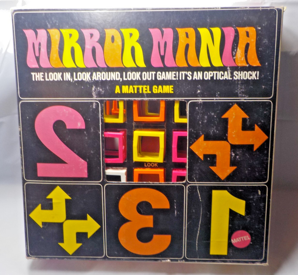 1969 Mattel Mirror Mania 4 Player Table Top Game w/ Box complete no instructions