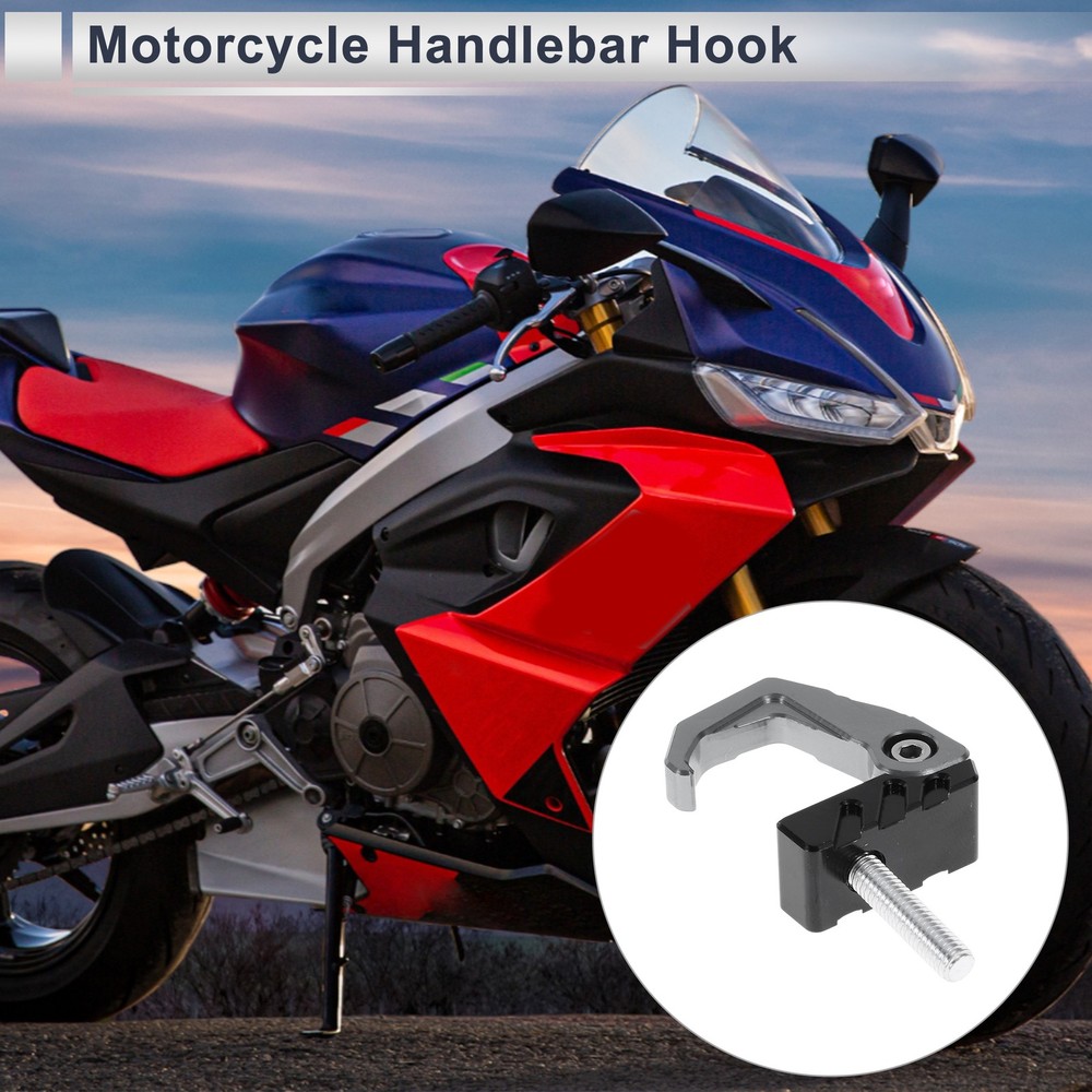 Black Titanium Dyed Imprint Square Motorcycle Hook Length 42mm