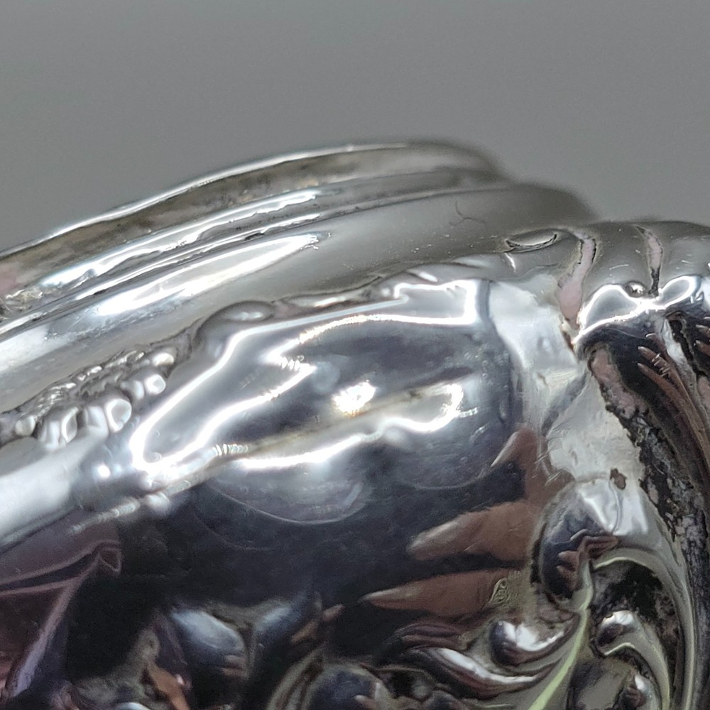 Antique Solid Silver Snuff/Pill Box Birmingham 1901 Gilt Interior Rococo Design