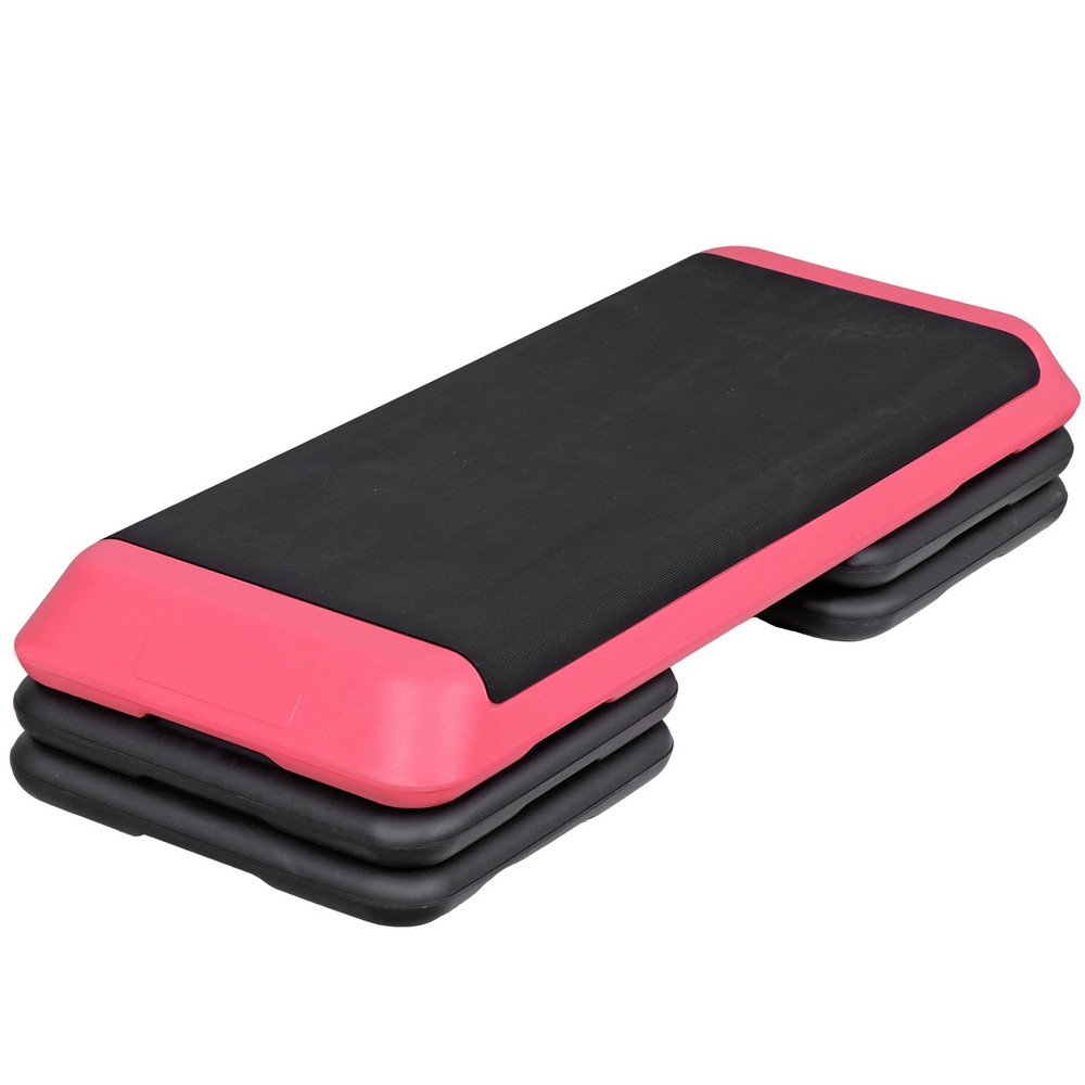 43" Training Exercise Aerobic Stepper Workout Step Storage 4"- 6"- 8" Pink