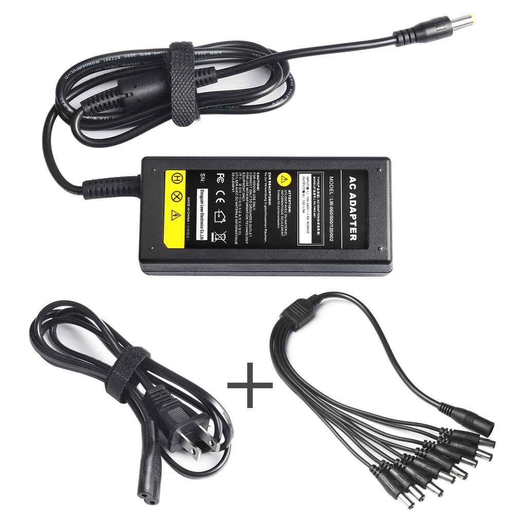 12V 5A Power Supply Switch Adapter Security System Camera CCTV With 8 splitter