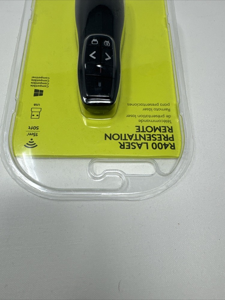 Logitech R400 Presenter Remote Control & Laser Pointer Black 910-001354