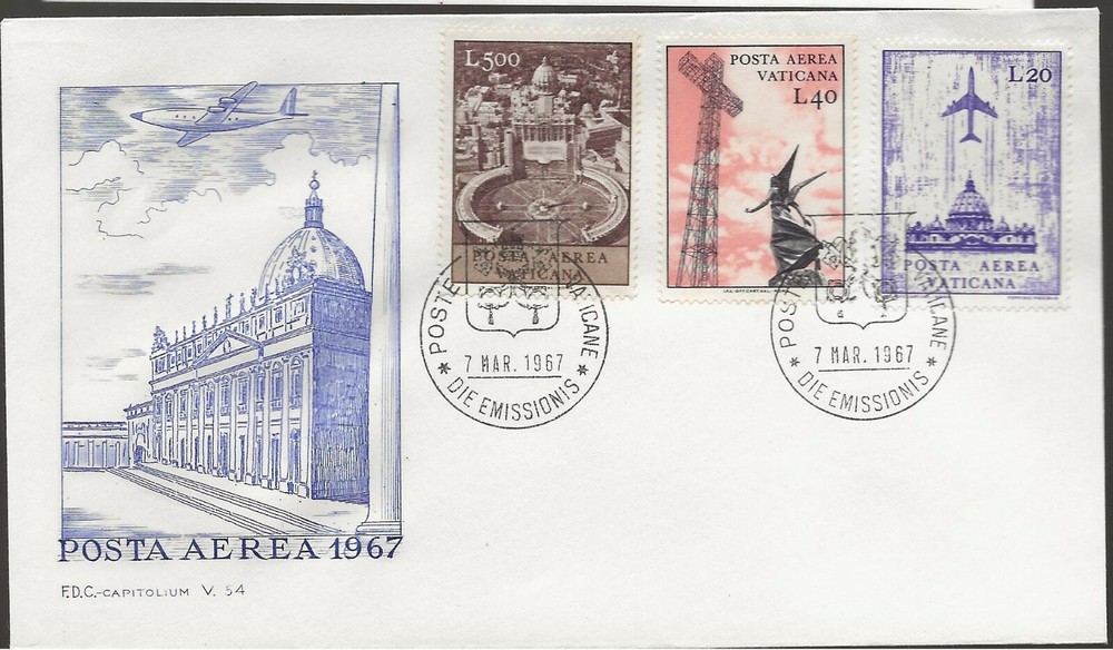 Vatican 1967 Airmail Issue FDC