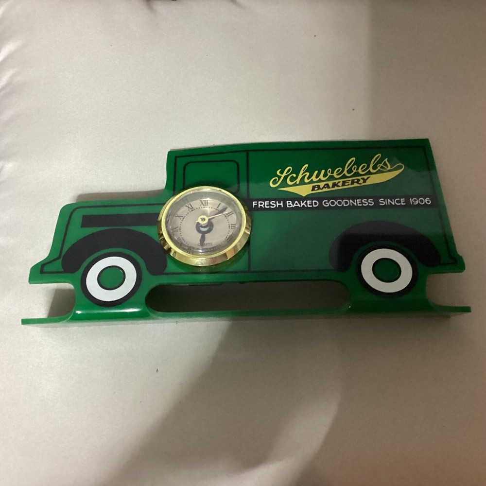 Vintage Schwebels Bakery Advertising Clocks ( Works )