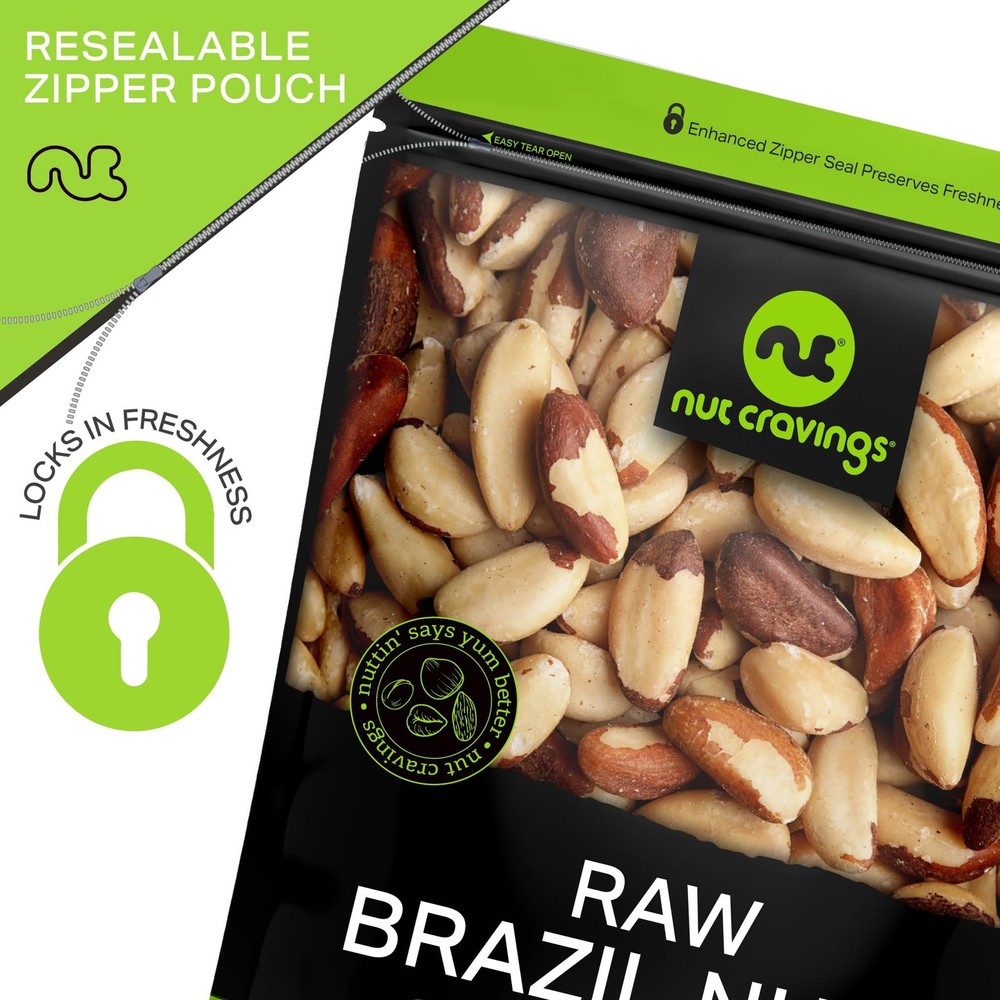 - Raw Brazil Nuts, Unsalted, No Shell, Whole, (8Oz - 1 Pack) Bulk Nuts Packed Fr