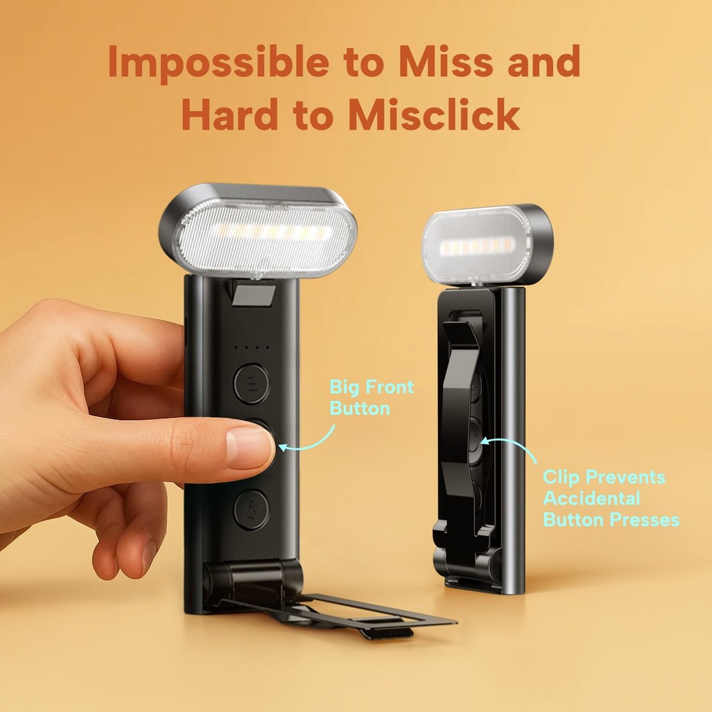 USB Rechargeable Book Light 3 Colors Dimmable LED Night Light for Reading