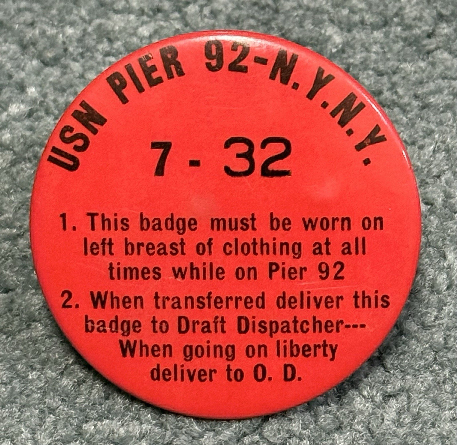 Original WWII Era 1946 US Navy Shore Patrol Badge Grouping W Dog Tag & ID Cards