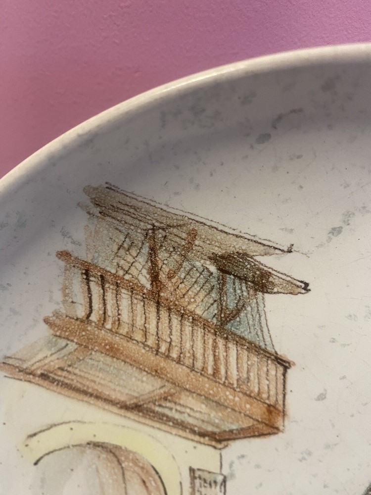 Los Reyes PERU - Souvenir PLATE Wall Hanging Rustic scene EUC 9.5"