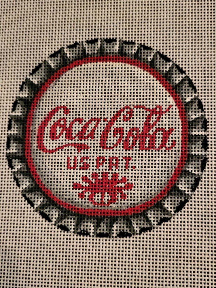 Coca Cola Bottle Cap Needlepoint Canvas By Heidi Stanley Designs