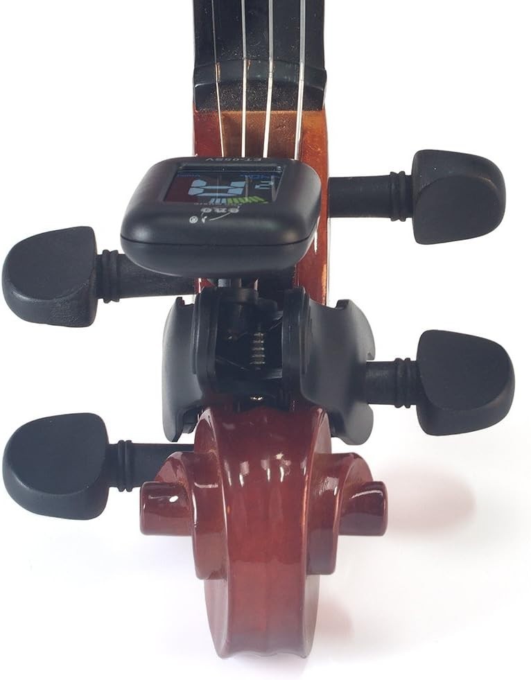 Easy Control Violin Tuner with Clip-On Design & Multicolor LCD for Precision