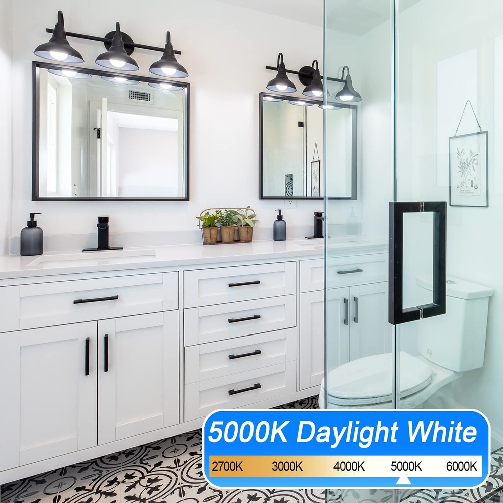 4-Pack Daylight Bathroom Light Bulbs, 60 watt Equivalent, E26 Medium Base, G25