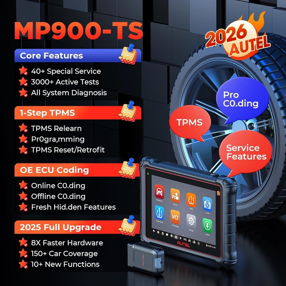 Autel Scanner MaxiPRO MP900-TS MP900TS Full TPMS Programming Scanner ECU Coding