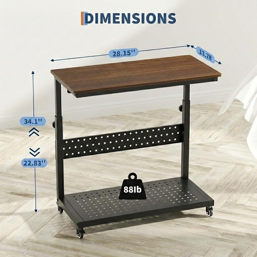 Computer Tower Stand PC Stand Mobile Rolling CPU Holder Cart Height Adjustable