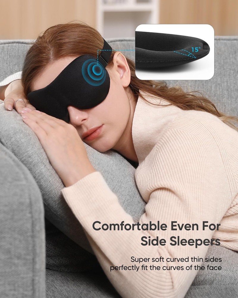 Sleep for Side Sleeper 3 Pack, Blackout 3D Eye for Sleeping, Night Blindfold ...