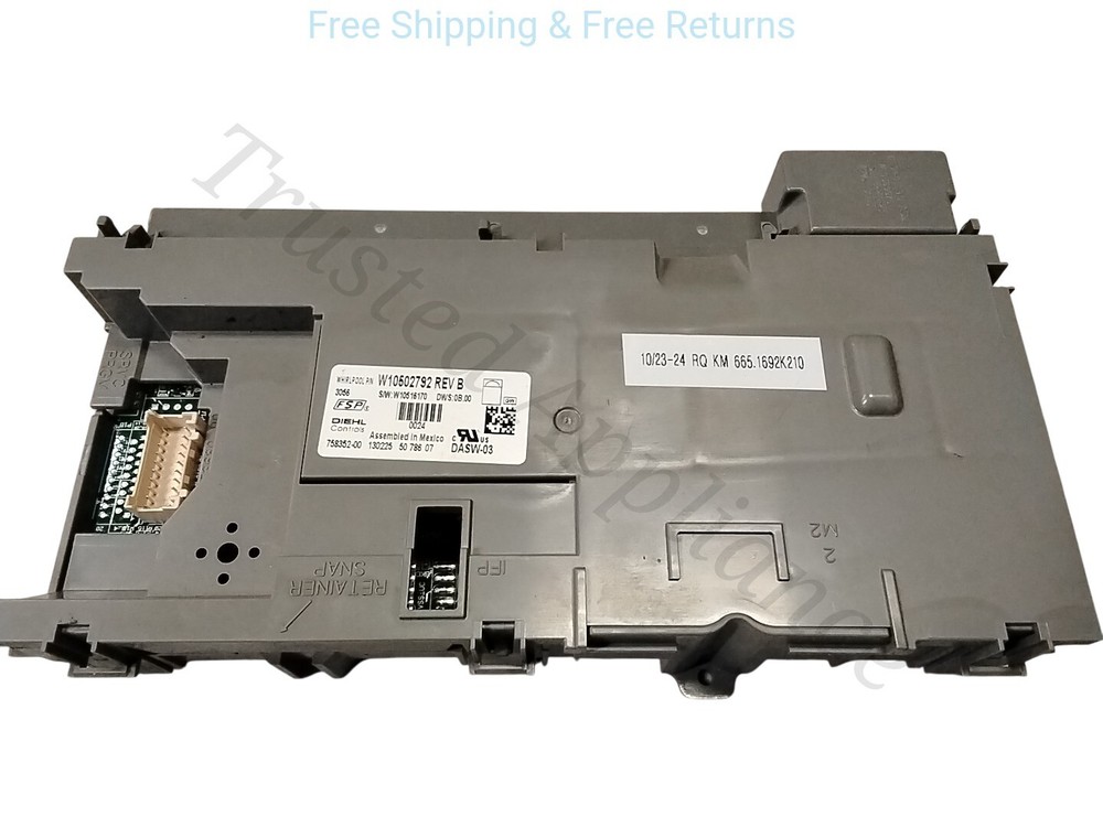 OEM Dishwasher Control Board PCB w10502792