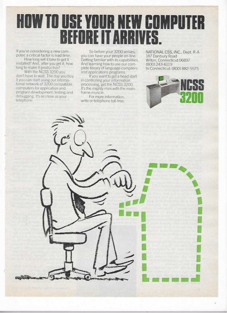 NCSS 3200 Computer System National CSS 1978 Vintage Print Ad