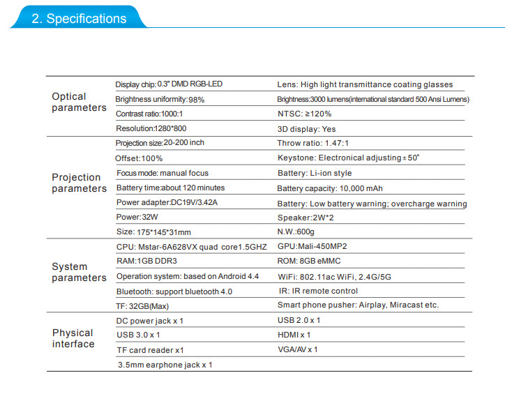 Icodis CB400 DLP Portable Projector