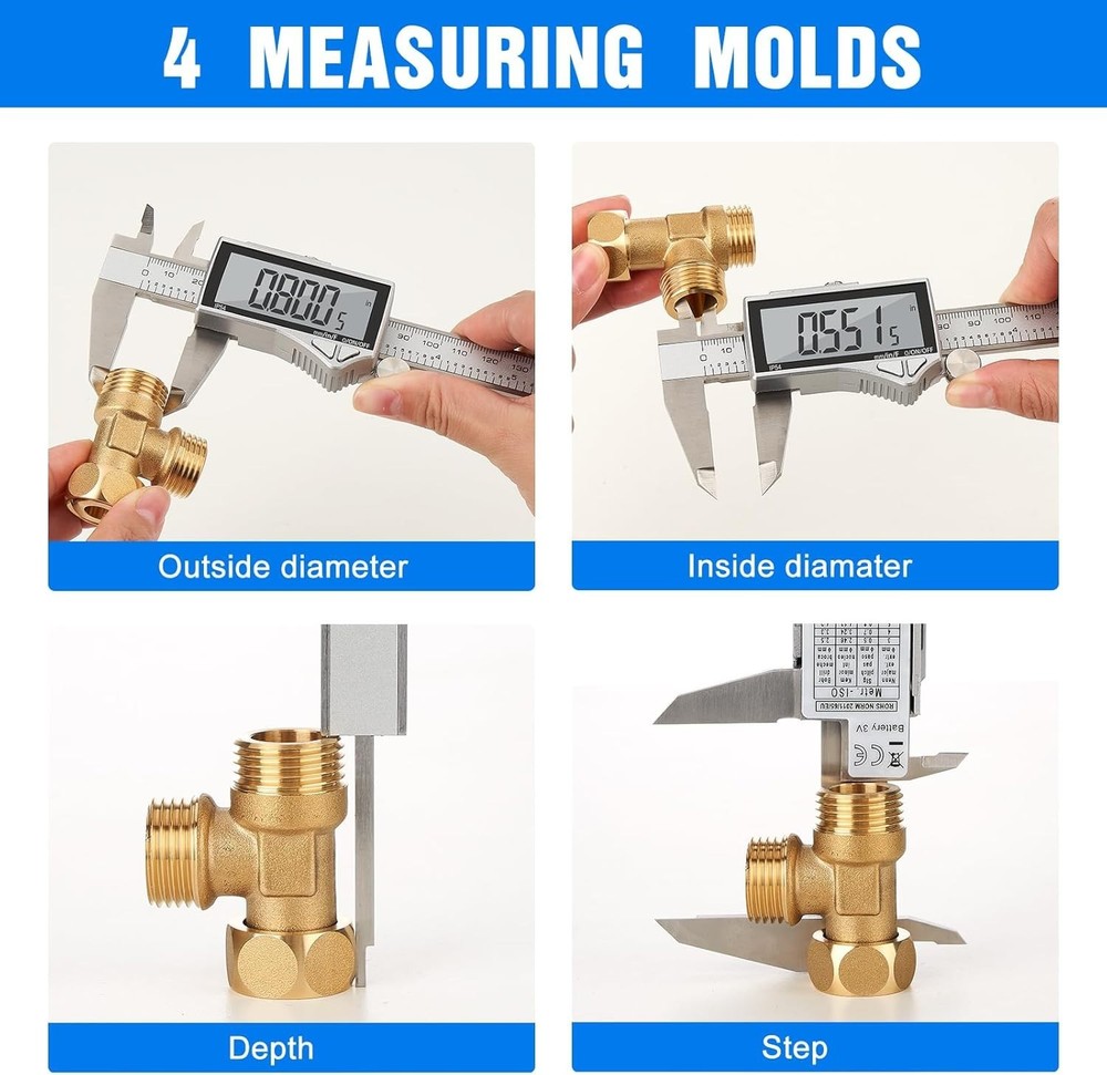 Multi-Mode 0-6'' Digital Caliper - Precision Measuring Tool for DIY Projects