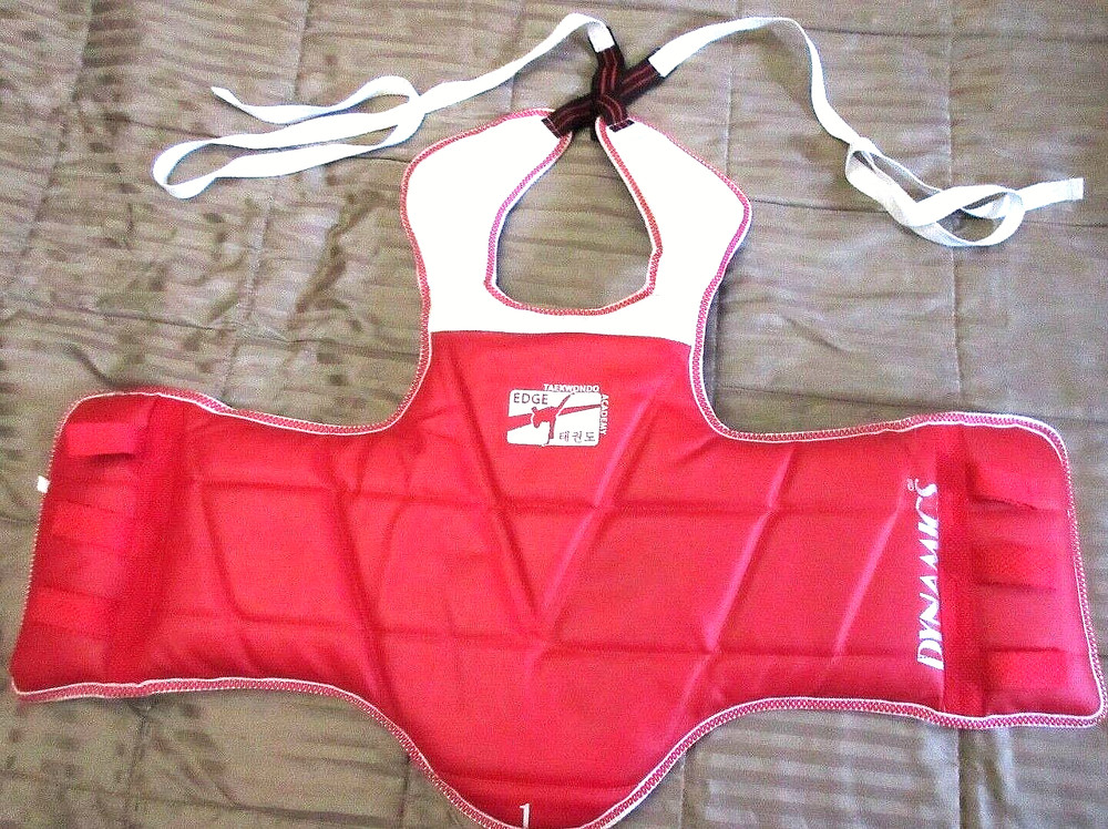 DYNAMICS SIZE 1 TAEKWENDO CHEST PROTECTOR VEST GUARD SPARRING REVERSIBLE