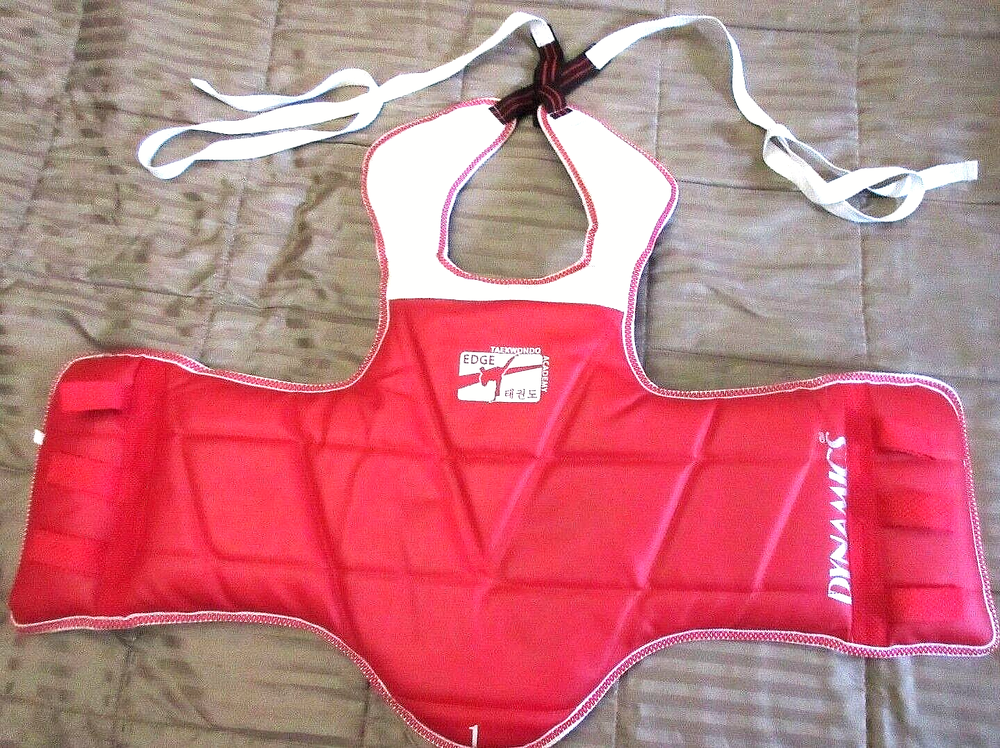 DYNAMICS SIZE 1 TAEKWENDO CHEST PROTECTOR VEST GUARD SPARRING REVERSIBLE