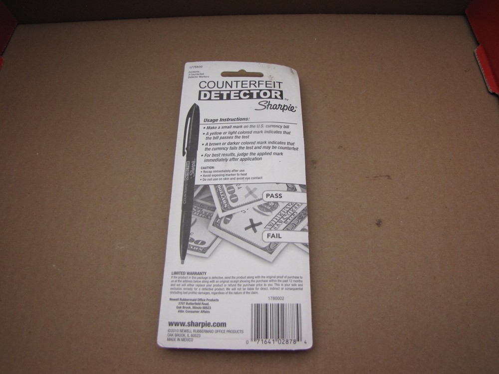 COUNTERFEIT DETECTOR SHARPIE PENS 3 PACK