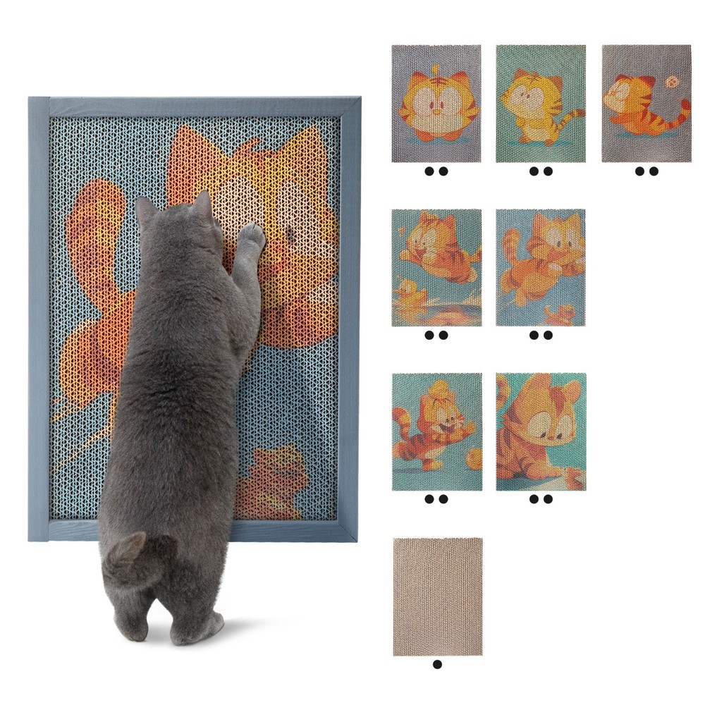 15 PCS Replaceable Corrugated Cardboard Wall Cat Scratching Board Colorful