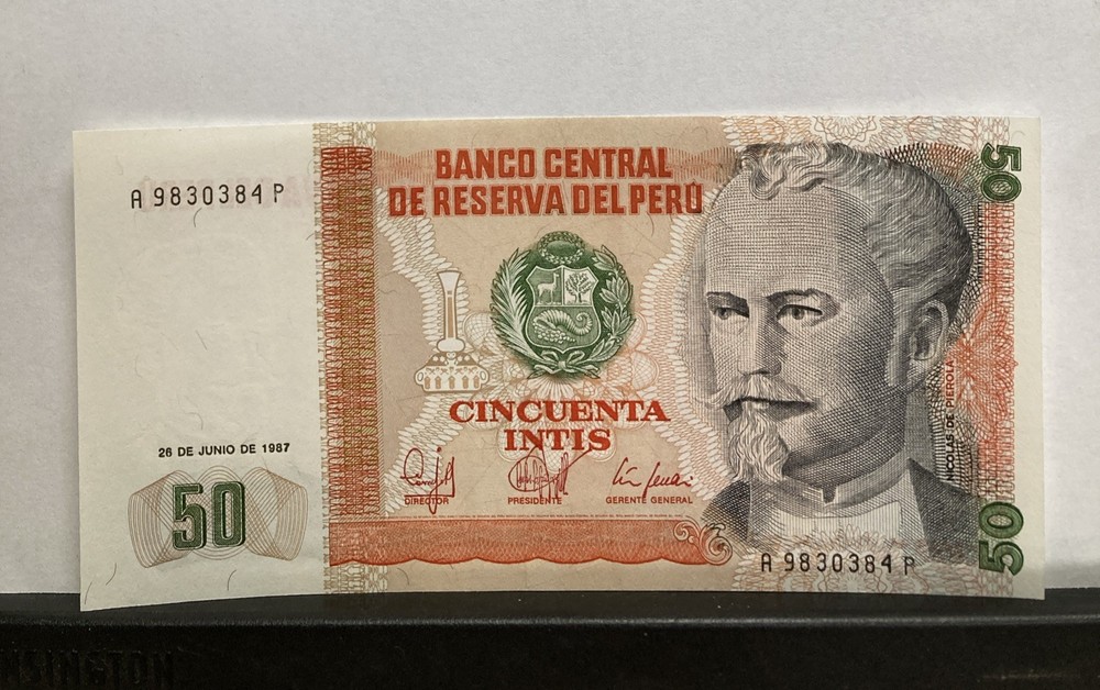 1987 Peru 50 Intis Banknote P-131 Unc.