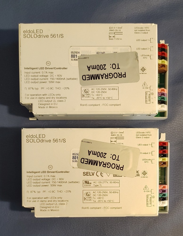 Lot Of 2 EldoLED SOLOdrive 561/S LED Driver/ Controller