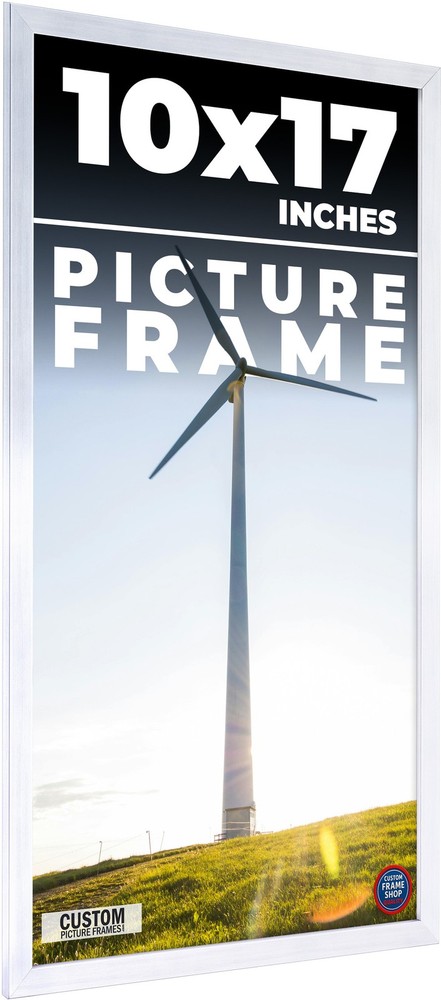 10x17 Frame Silver Real Wood Picture Frame Width 0.75 inches | Interior Frame De