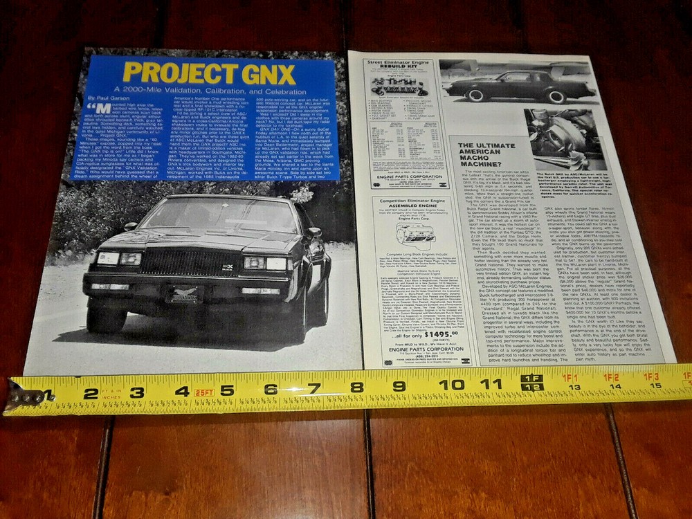 1987 BUICK GNX ORIGINAL ARTICAL