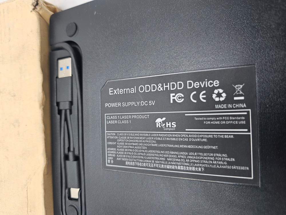 External ODD & HDD Device Class 1 Laszer Product ,3B Power Supply DC 5V