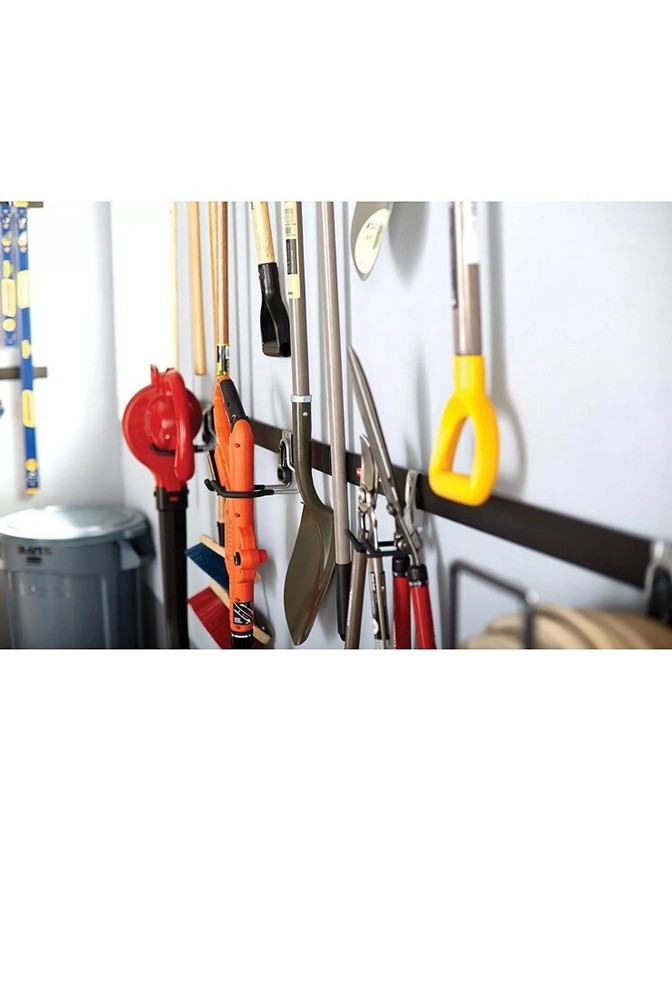 Rubbermaid FastTrack Garage Storage System Tool Hanging Kit, Wall Mount Black