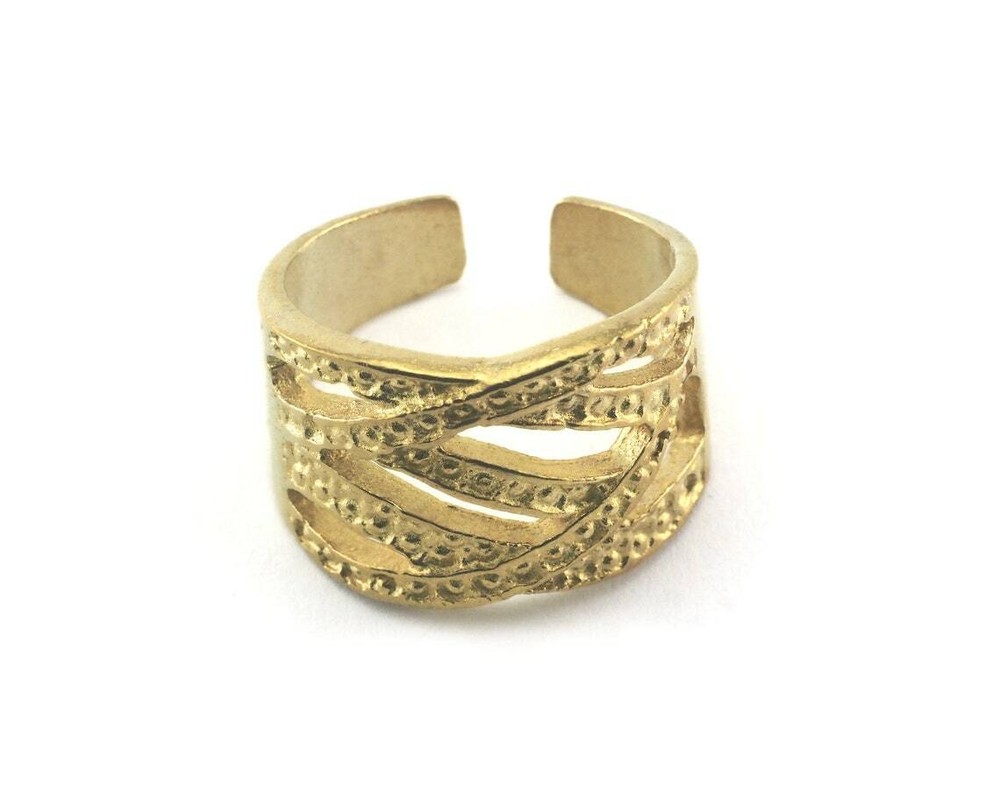 Band Ring Adjustable Raw Brass (18.5mm 8US inner size) 3892
