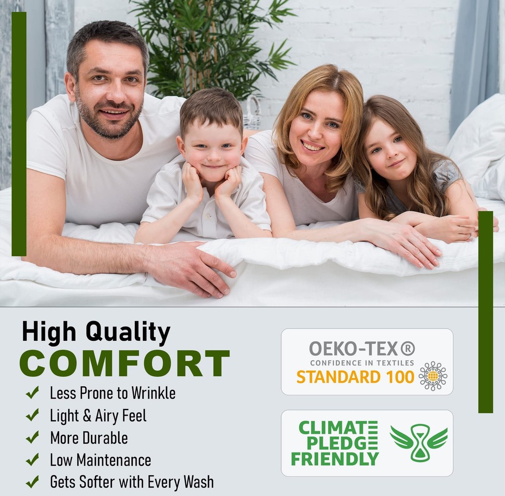 100% Cotton Sheets King Size Percale Bedding Cooling & Breathable Floral Design