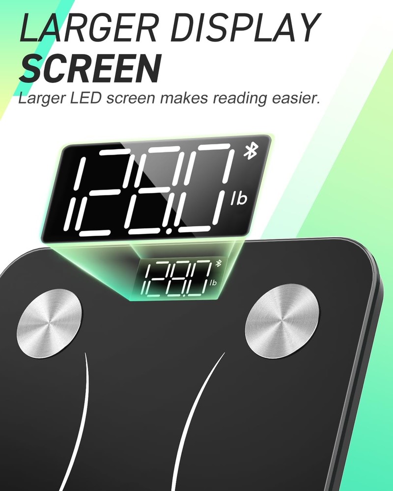 INSMART Smart Scale Bluetooth Body Fat BMI Analyzer 400lb Black