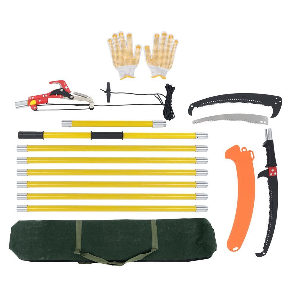 27 Feet Tree Pole Pruner Manual Branches Trimmer Tree Branch Garden Tools Yellow