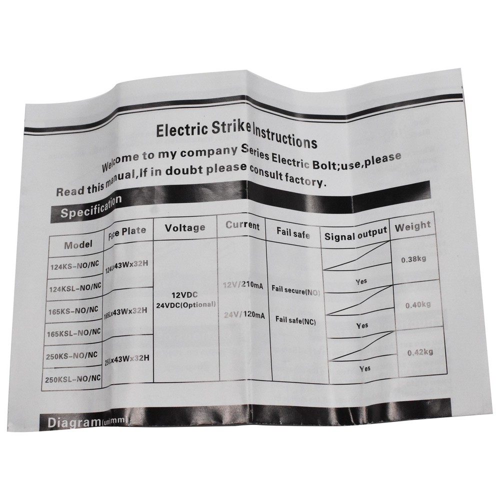 Heavy Duty Electric Strike Lock ANSI Standard Fail-Secure/Fail-Safe Adjustable