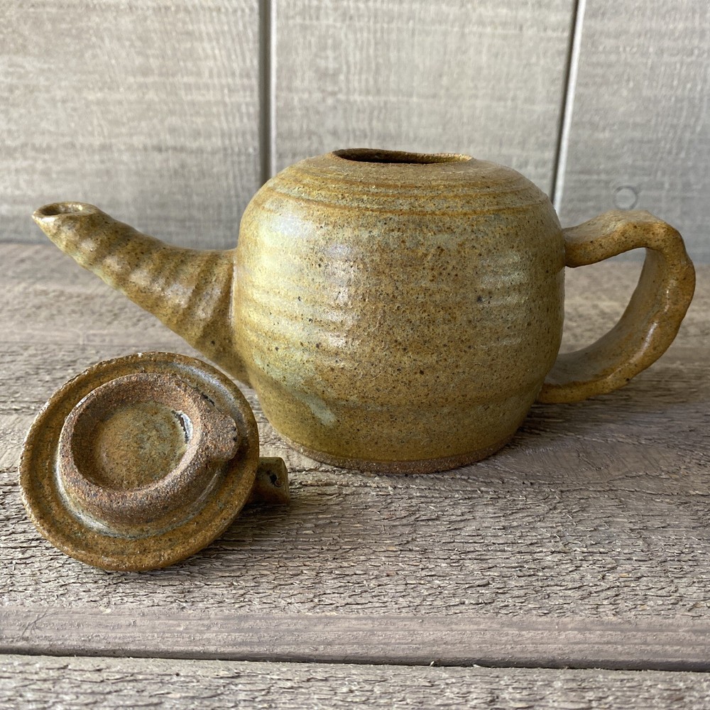 Studio Art Pottery Teapot Single Serving Signed Kruger