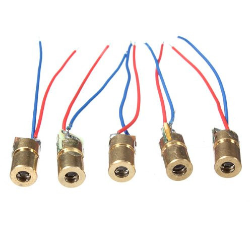 5Pcs Mini 650nm 5mW 5V Red Dot Diode Module Head