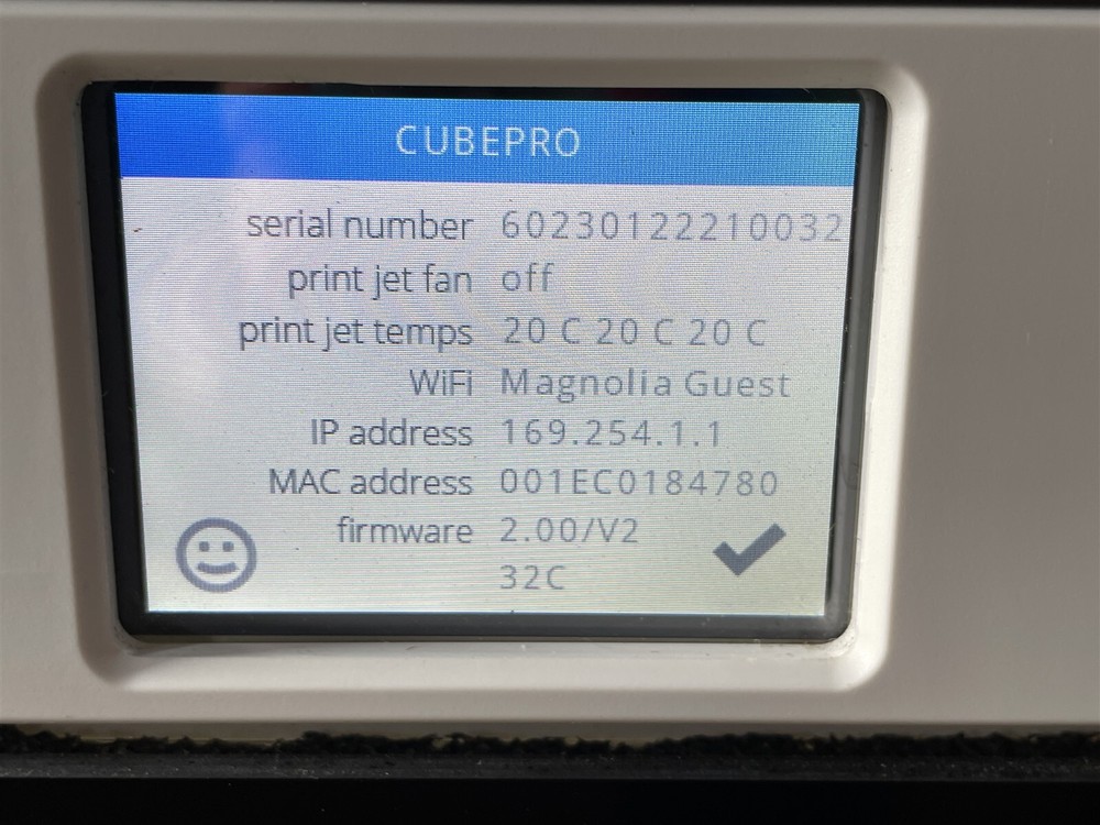 2015 3D SYSTEMS MODEL 401735 CUBE PRO TRIO 3D PRINTER 60230122210032